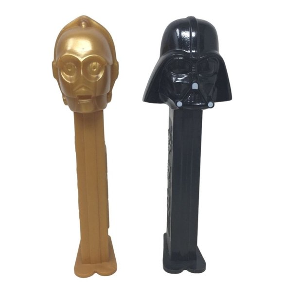 Vintage 1997 Set of 2 Star Wars PEZ Candy Dispensers- C-3PO Robot and Darth Vade - Picture 1 of 16